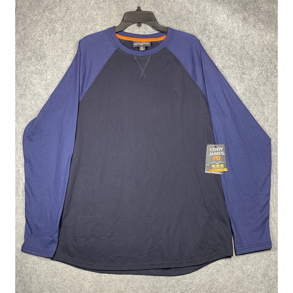 Cody James Shirt Mens Extra Large Navy Black FR Baseball Tee Workwear - Picture 1 of 16